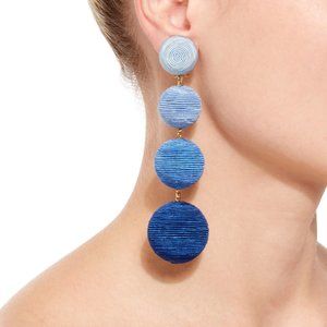 Rebecca De Ravenel Les Bonbons Ombre Blue Clip on Earrings